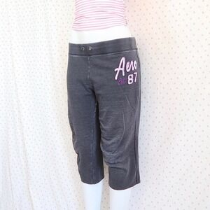 vintage y2k aeropostale black capri sweatpants